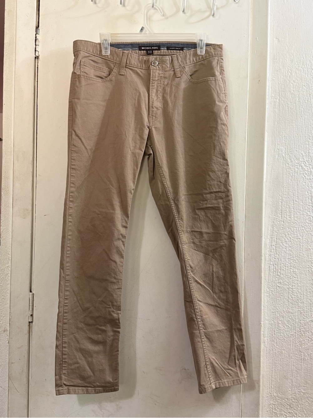 Michael Kors Tan Slim Straight Pants